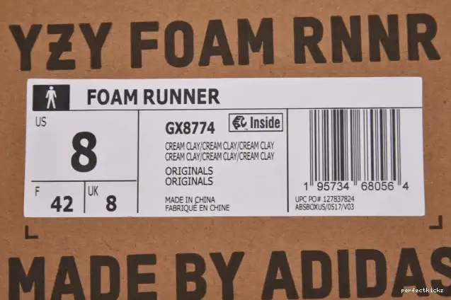 RNNR Cream MX Clay Foam Yeezy Adidas GX8774 0525